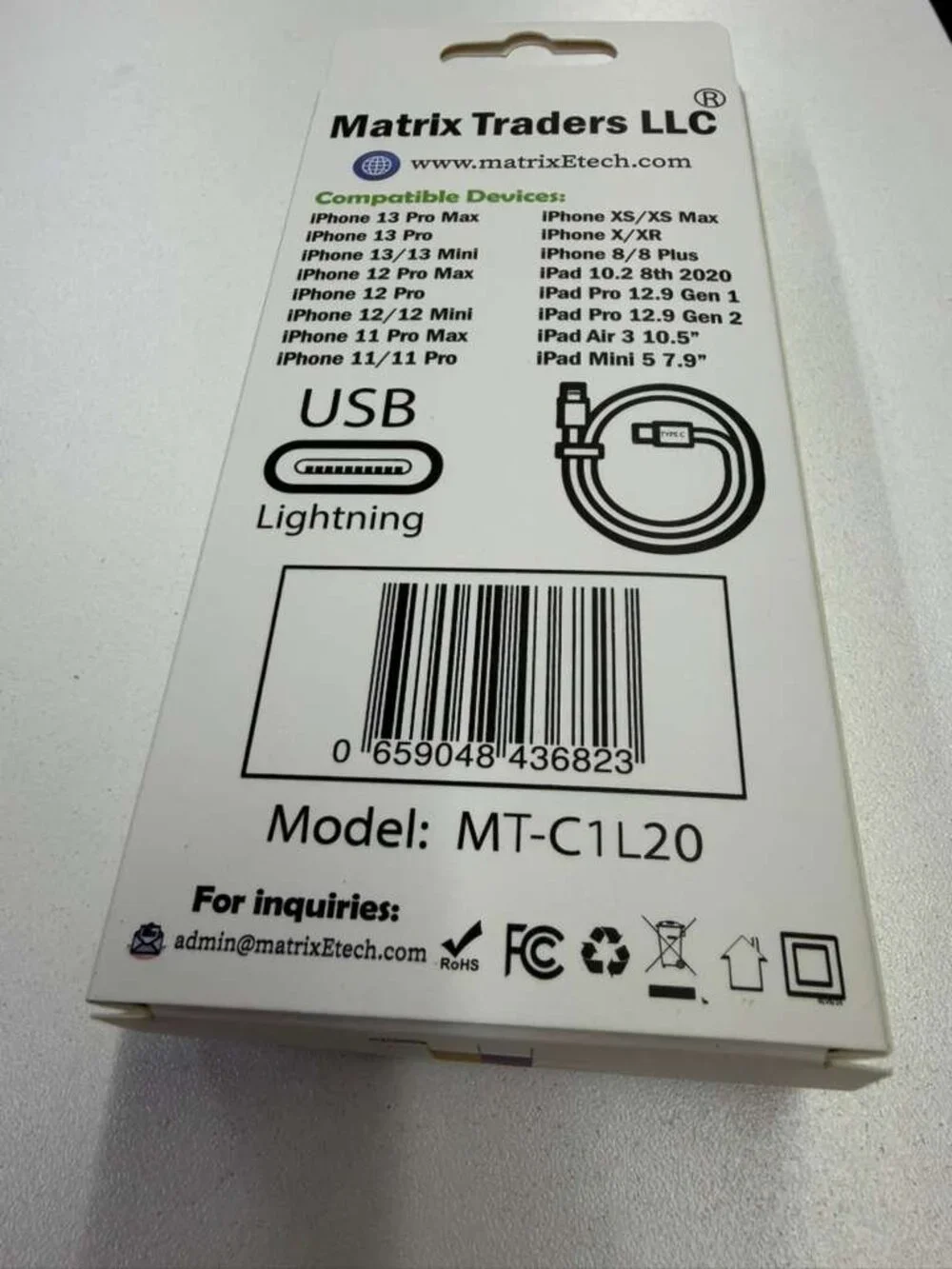 Matrix Traders 20W USB-C Fast Charger Wall Adapter+1M USB-C Cable Fast Charging